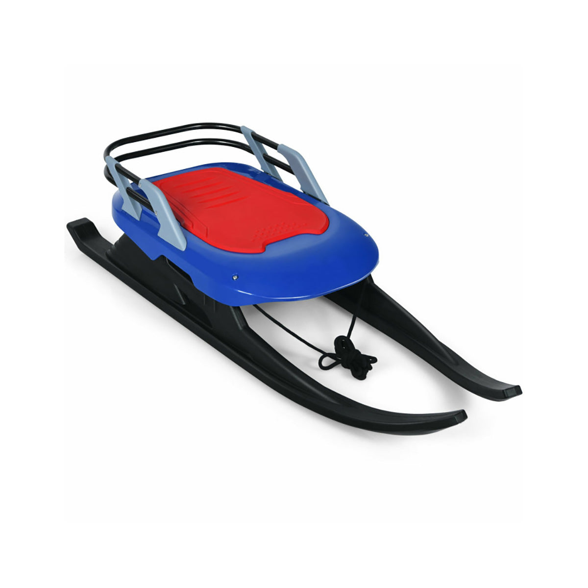 Kids Folding Metal Snow Sled with Pull Rope - image 2