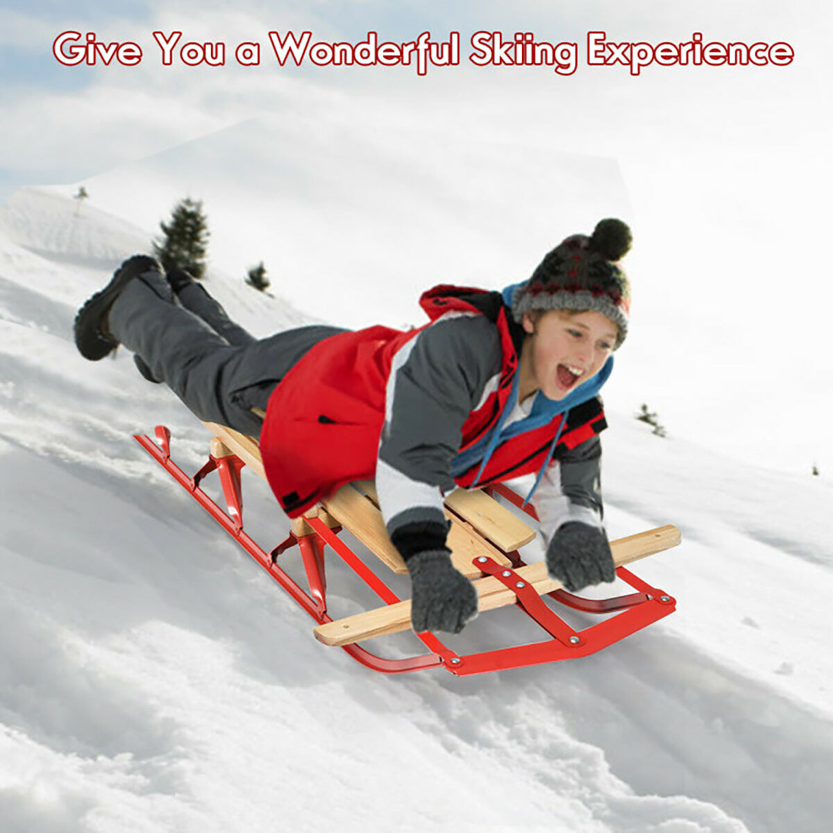 54'' Kids Steel Runner Snow Sled - image 3