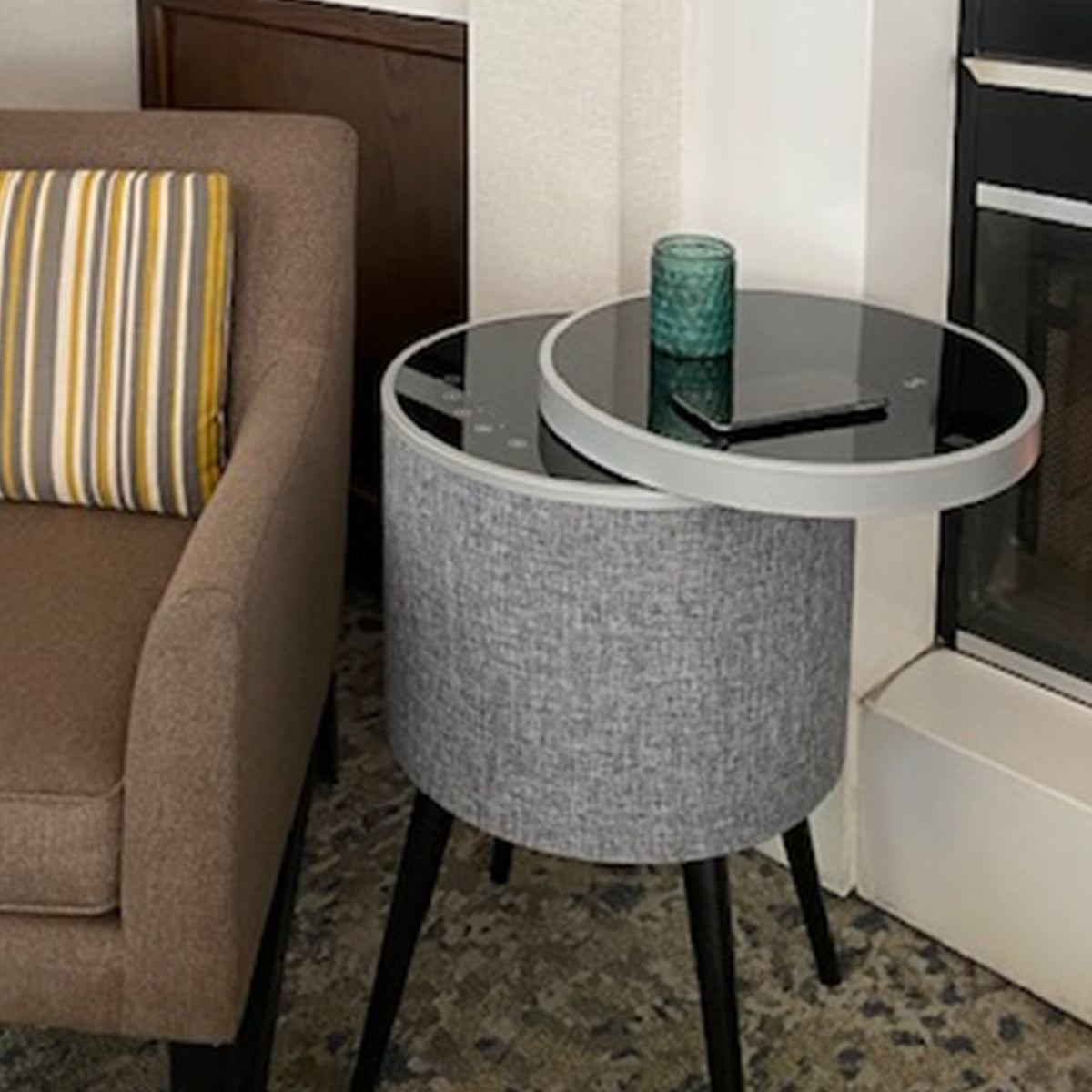 Swivel Top Bluetooth Speaker Side Table - image 3