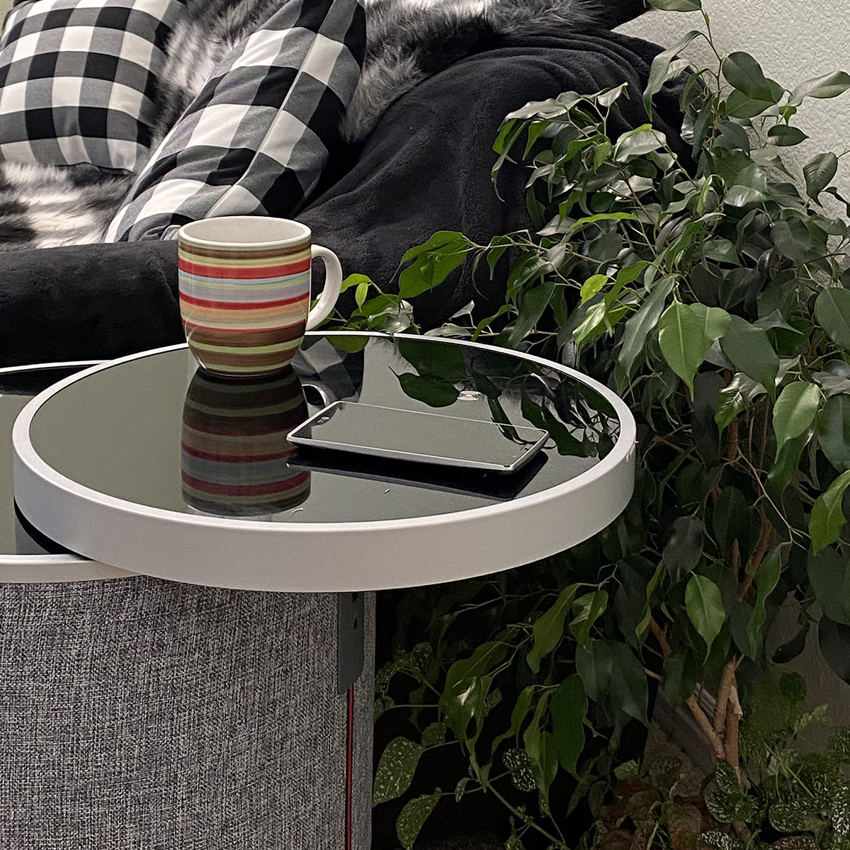Swivel Top Bluetooth Speaker Side Table with Mood Lighting - image 5