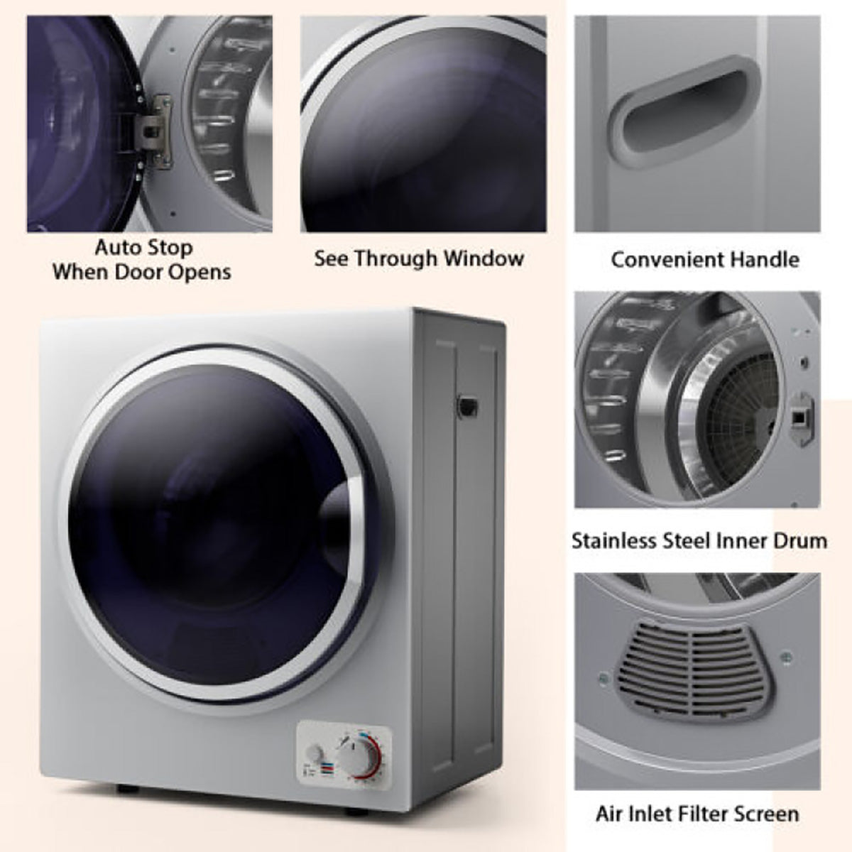 1.5 Cu. Ft. Compact Electric Clothes Dryer - image 9