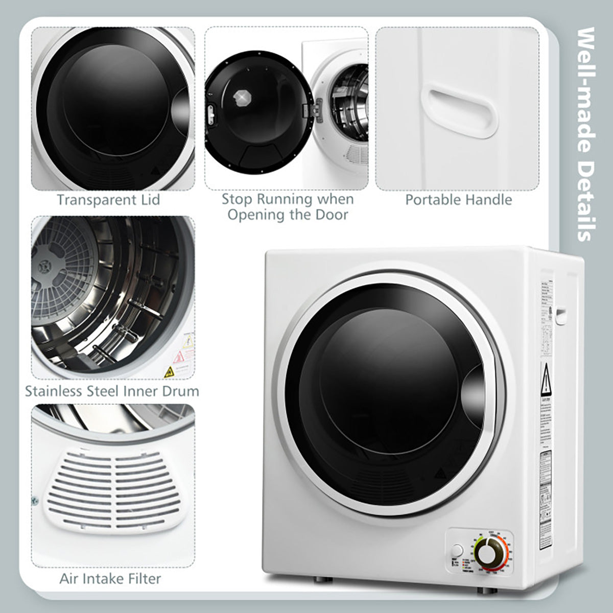 1.5 Cu. Ft. Compact Electric Clothes Dryer - image 25