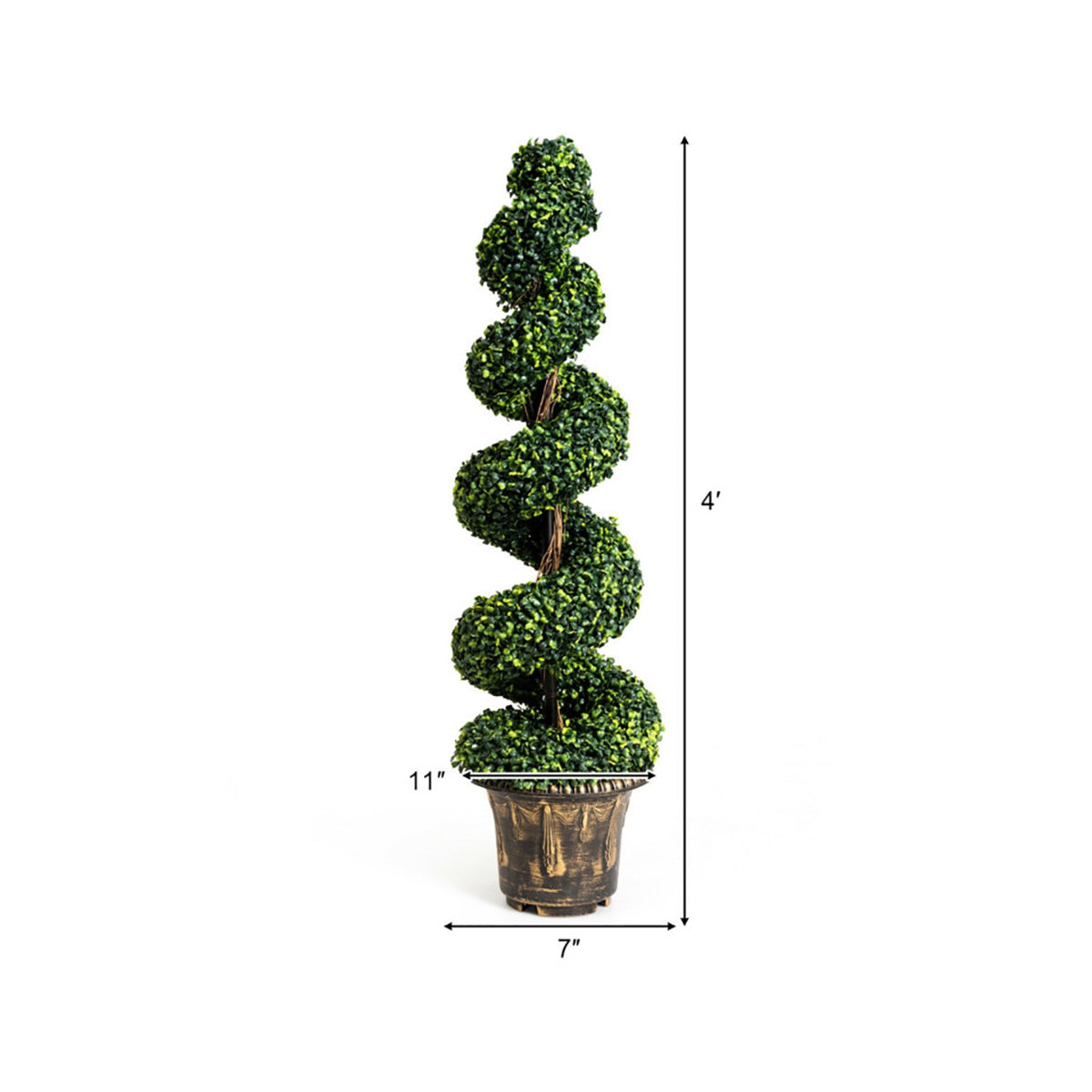 4' Artificial Boxwood Spiral Topiary Trees (Set of 2) - image 7