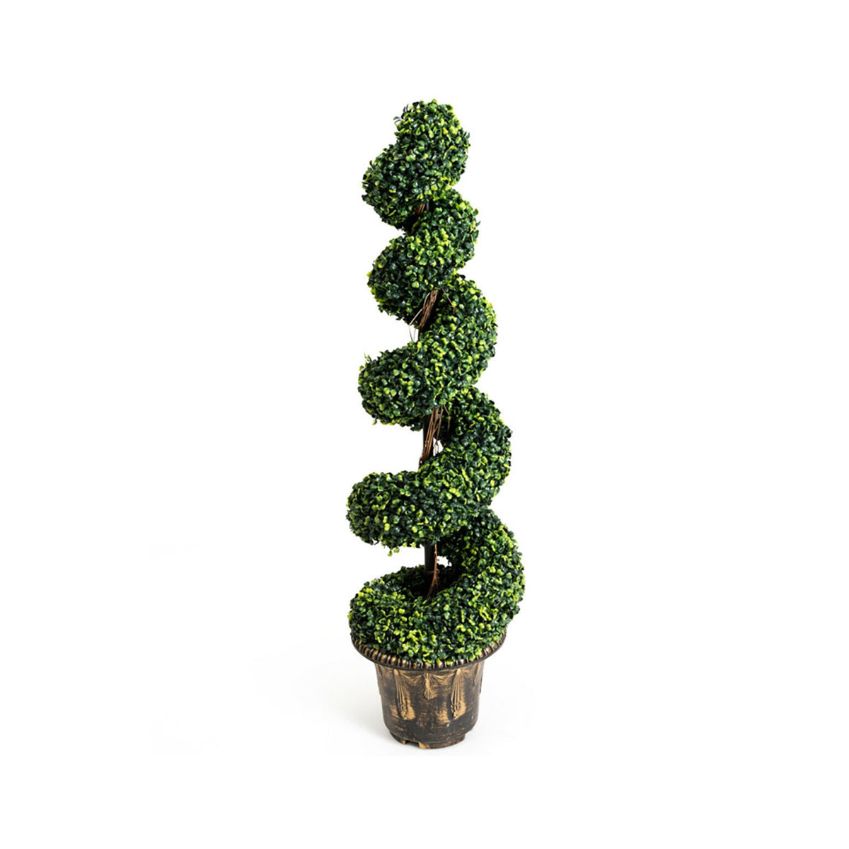 4' Artificial Boxwood Spiral Topiary Trees (Set of 2) - image 9