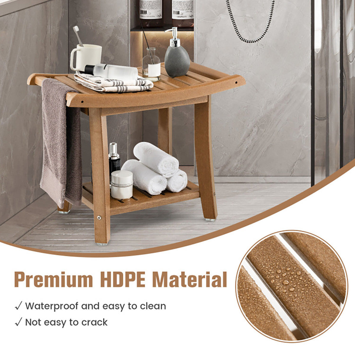 2-Tier Bathroom Shower Bench - image 14