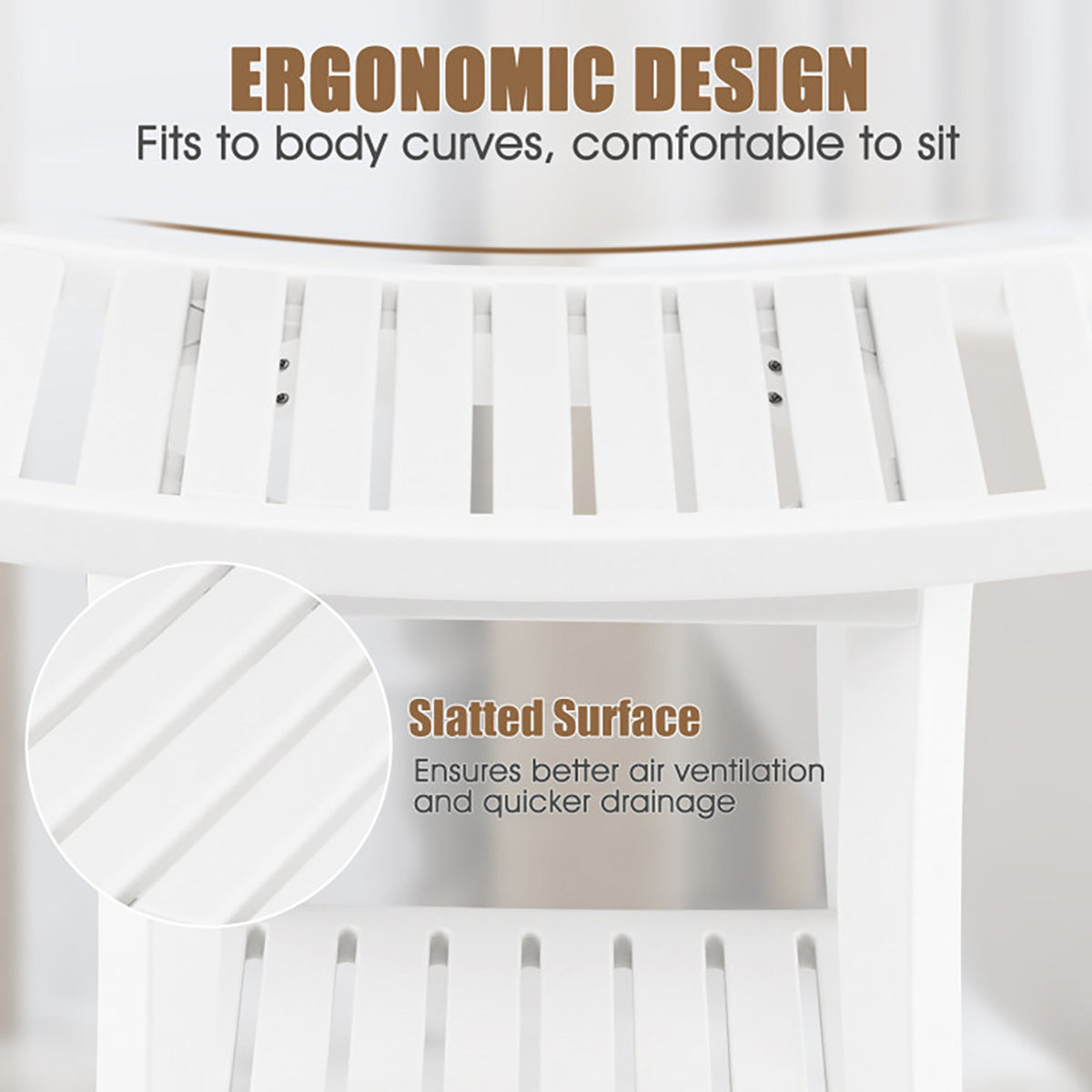 2-Tier Bathroom Shower Bench - image 4