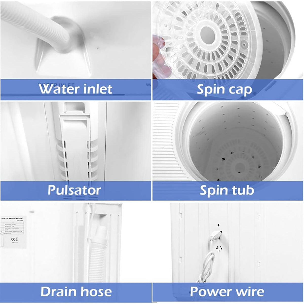Compact Twin Tub Washing Machine Spin Dryer - image 2