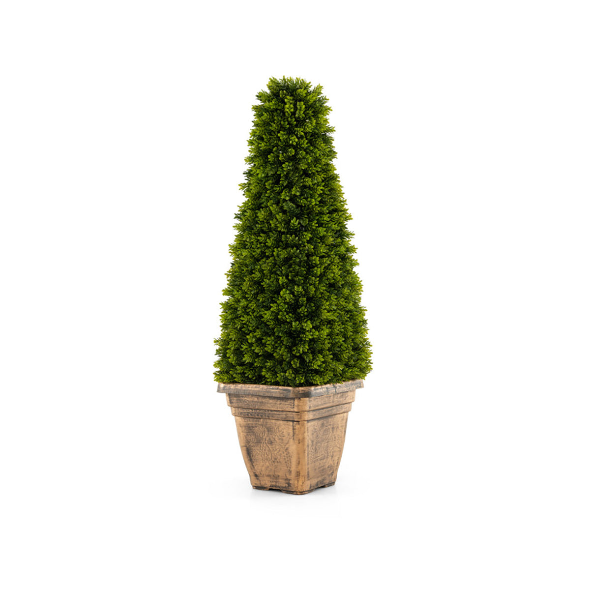 3' Artificial Boxwood Topiary Tree with Cement Flowerpot - image 2
