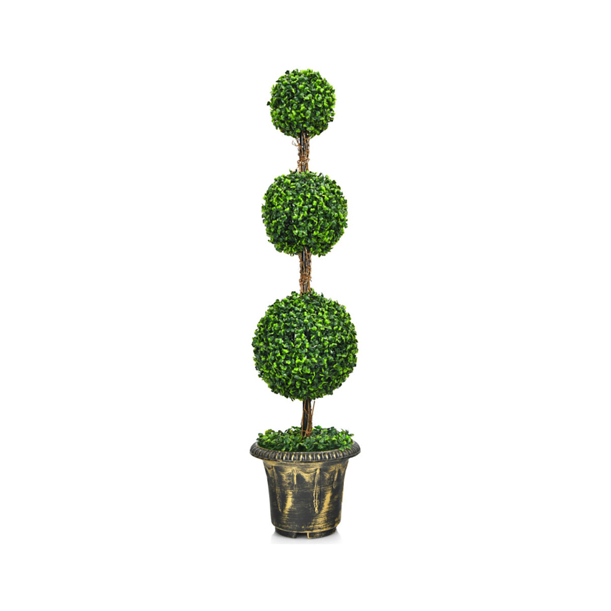 4' Artificial Topiary Triple Ball Tree - image 2