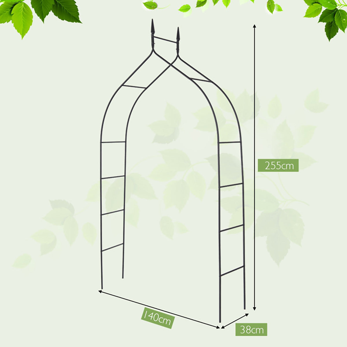 8' Steel Gothic Steel Rose Arch - image 7