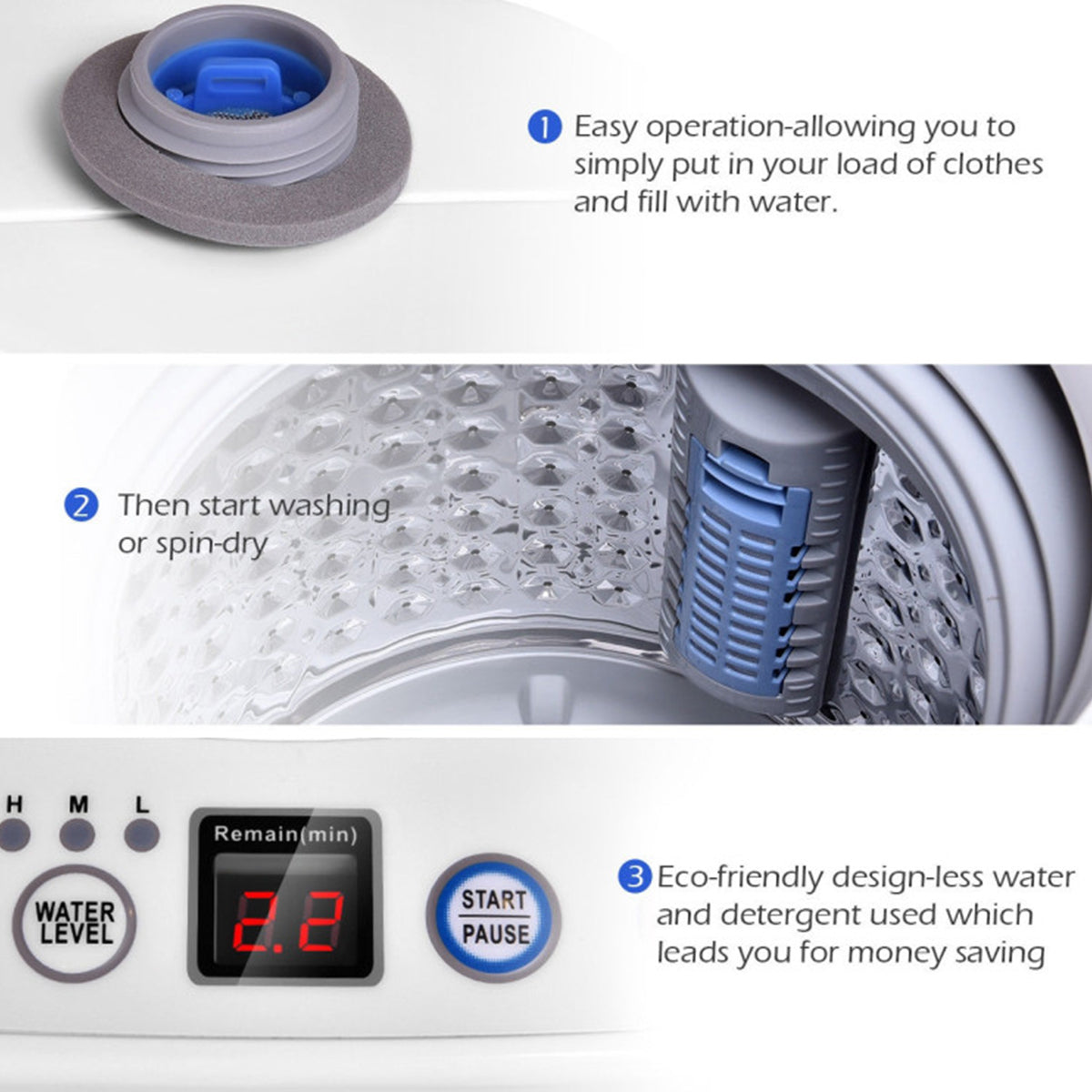 Portable Automatic Washing Machine with Drain Pump - image 5