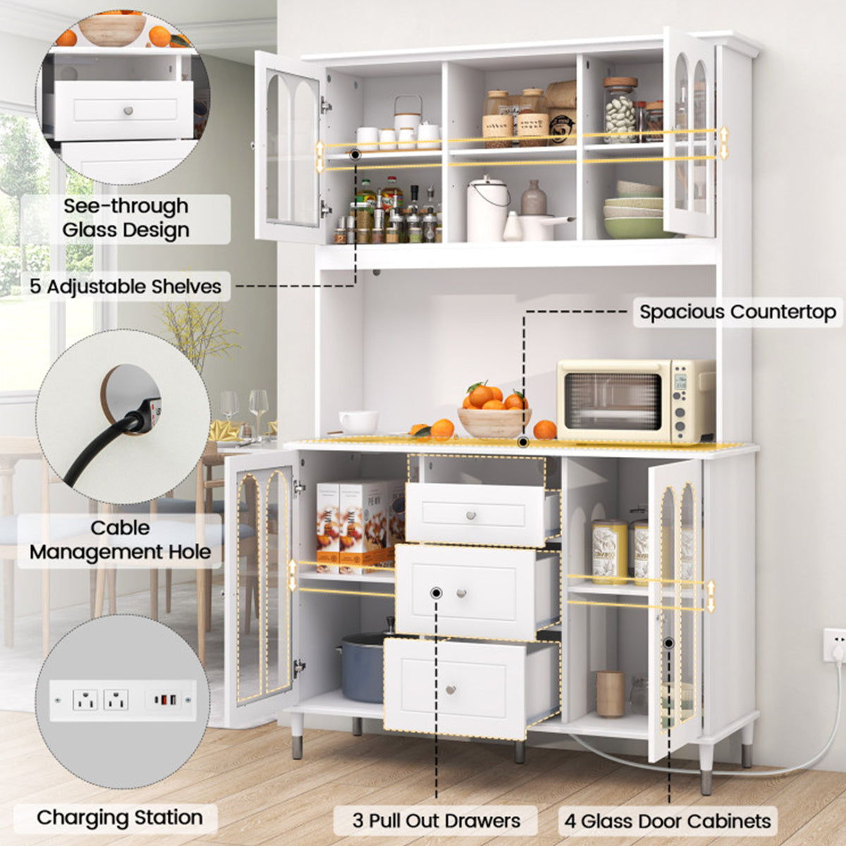 73'' Kitchen Pantry Storage Cabinet - image 4