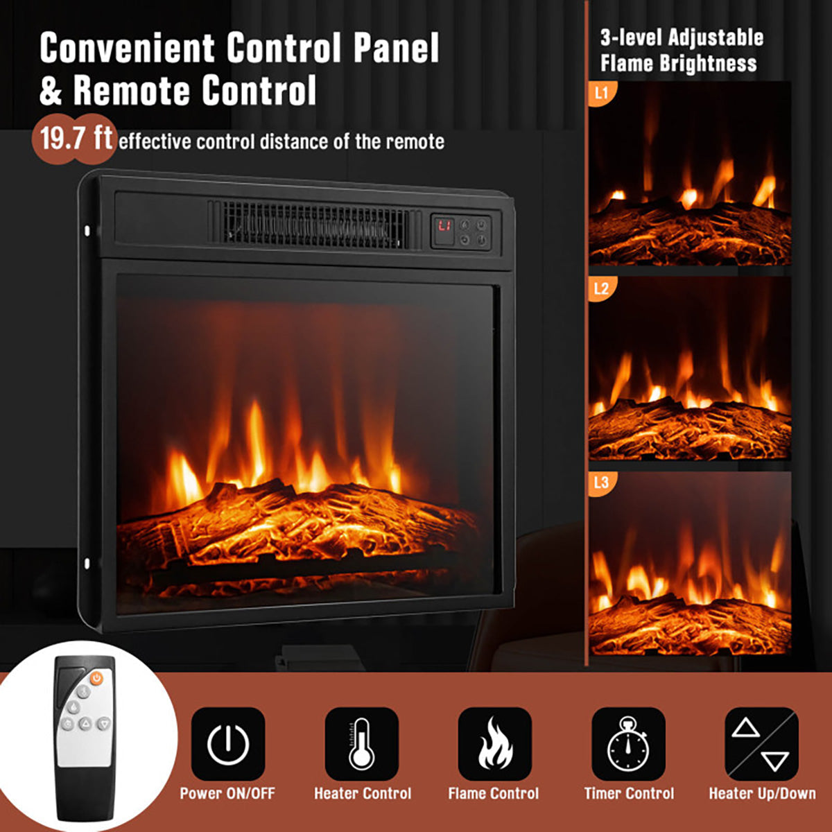 58'' Fireplace TV Stand with Adjustable Shelves - image 17
