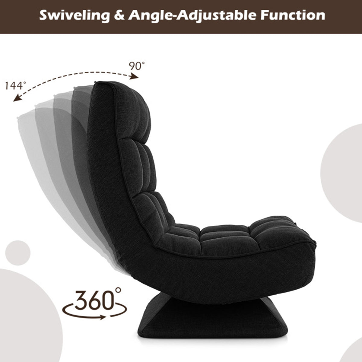 Adjustable 360° Swivel Floor Chair with Massage Pillow - image 21