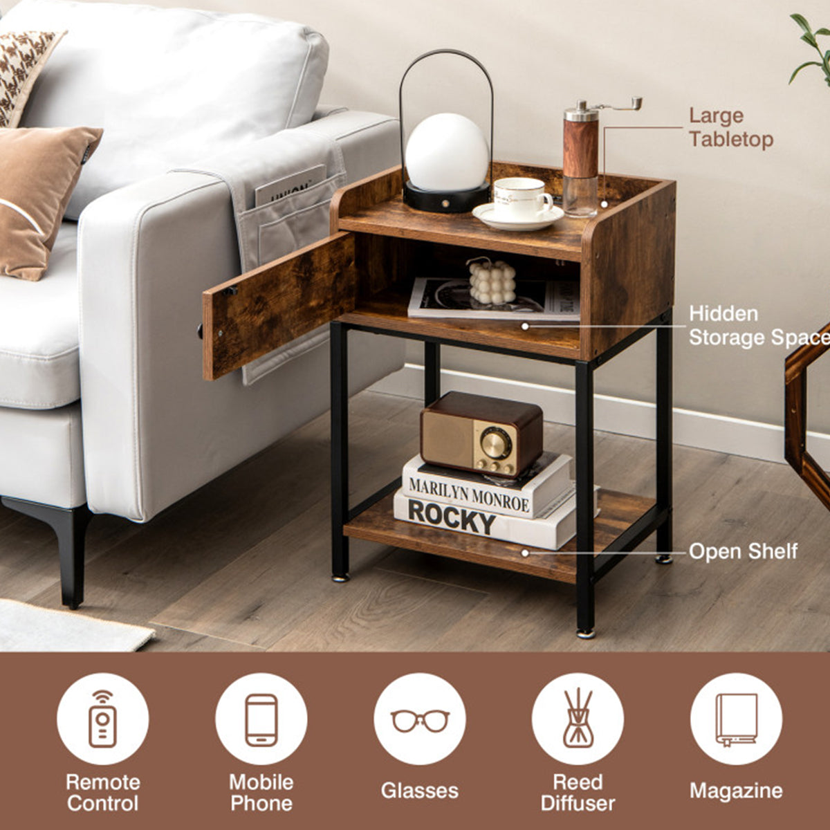 Side Table with Charging Station - image 6