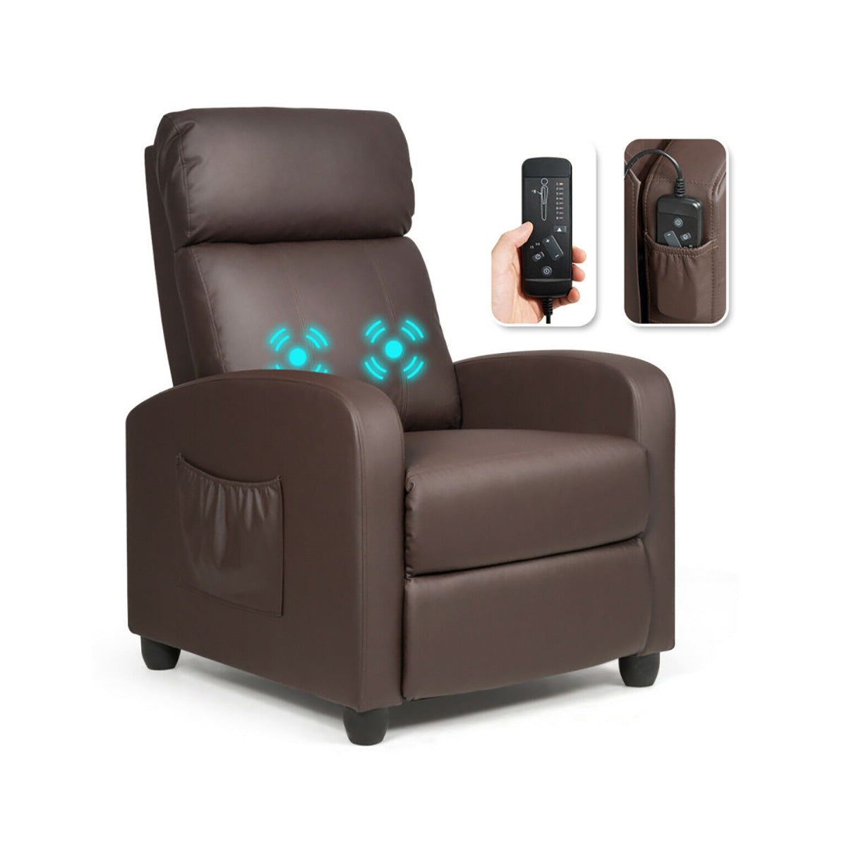 Wingback Massaging Recliner Chair - image 12