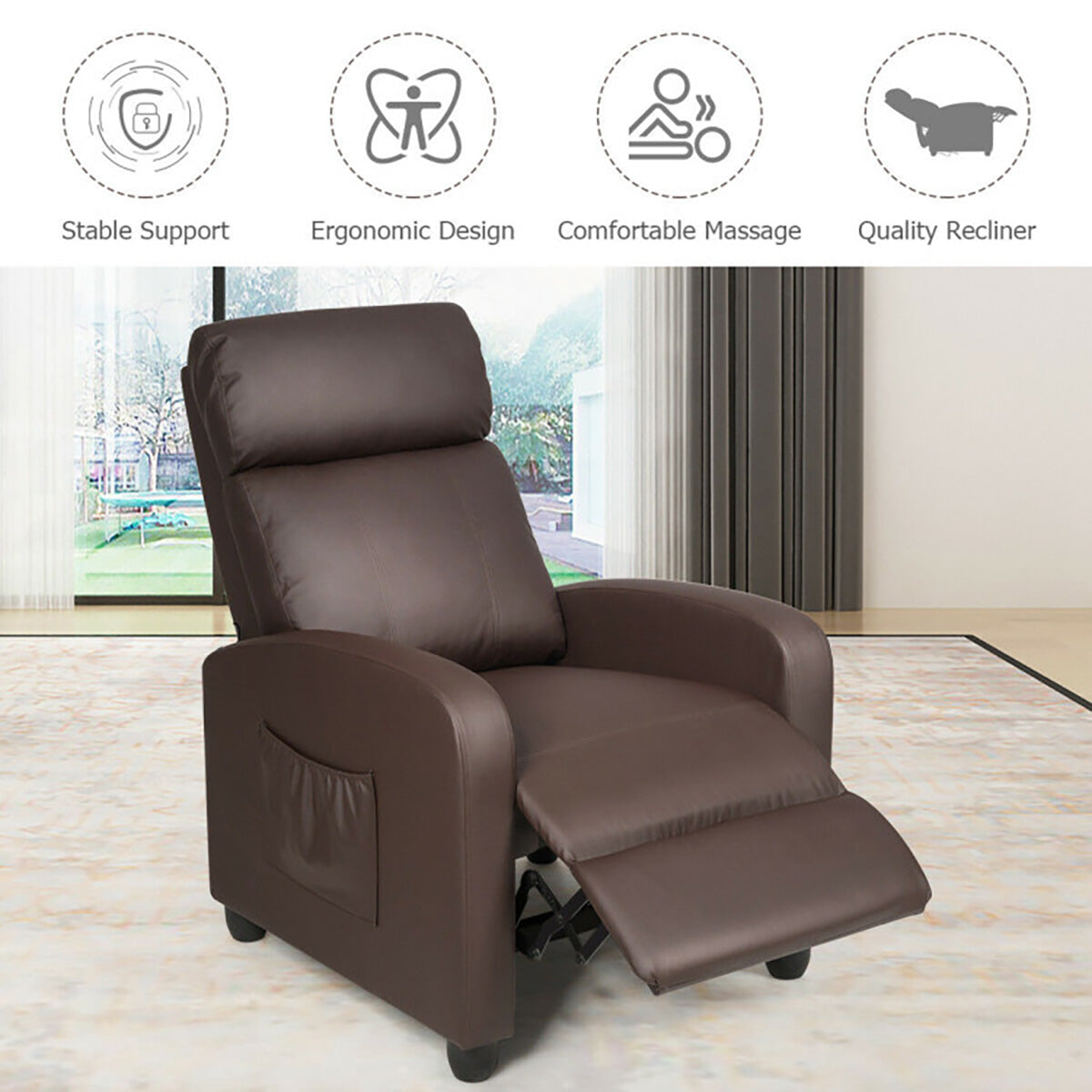 Wingback Massaging Recliner Chair - image 11