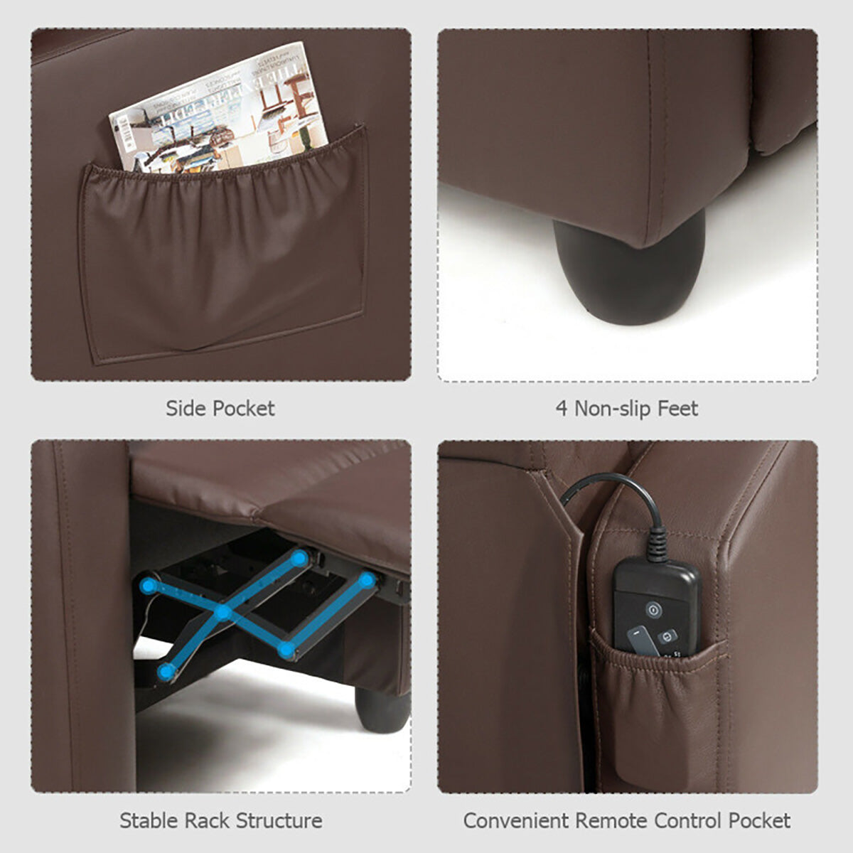 Wingback Massaging Recliner Chair - image 8