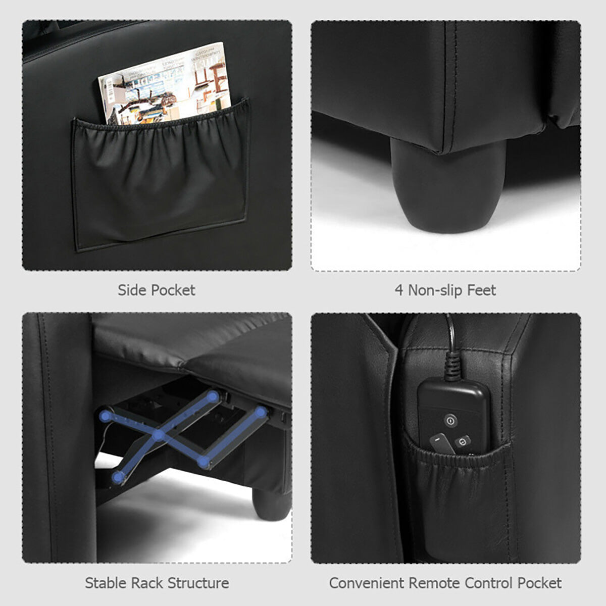 Wingback Massaging Recliner Chair - image 32