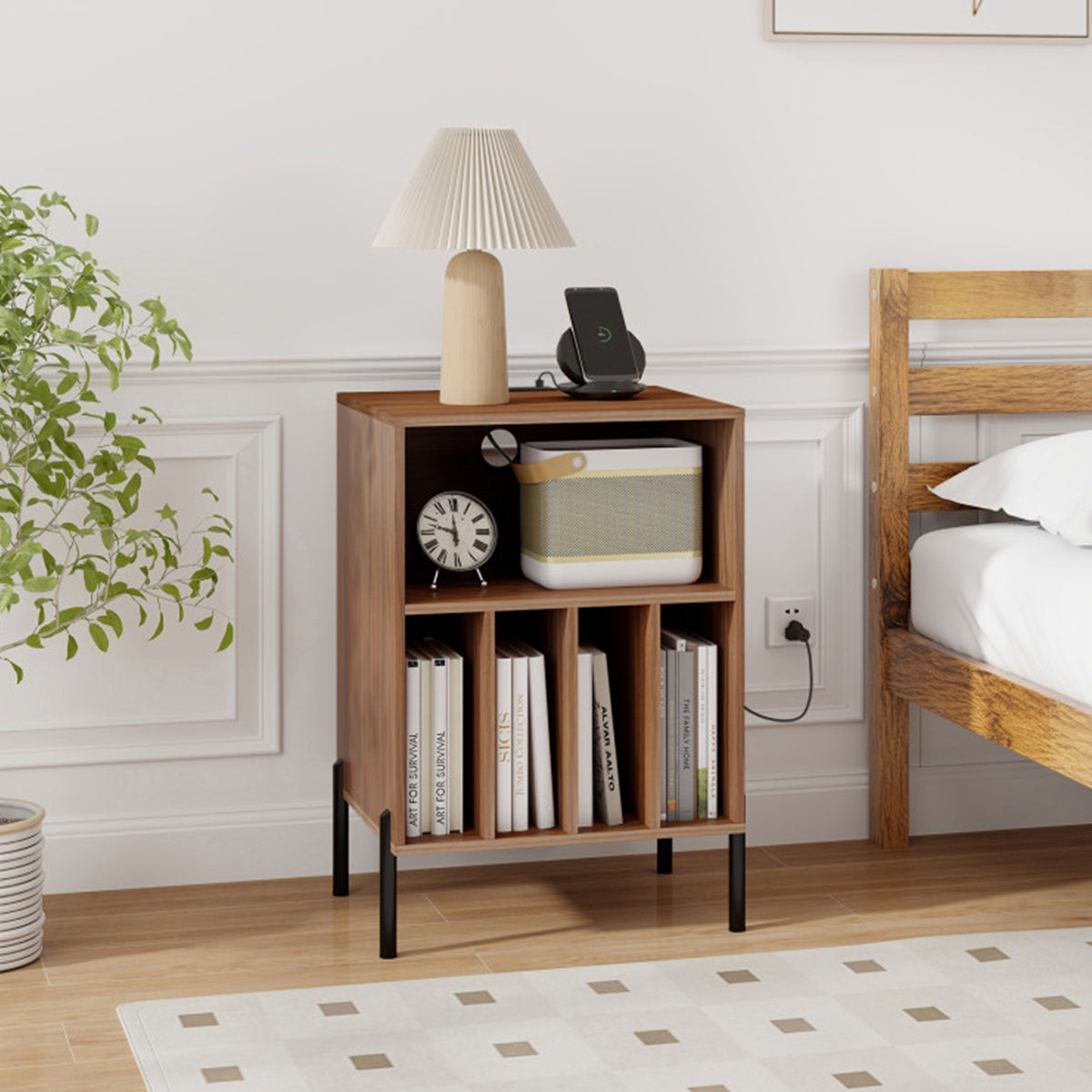Record Player Storage Stand with Charging Station - image 12