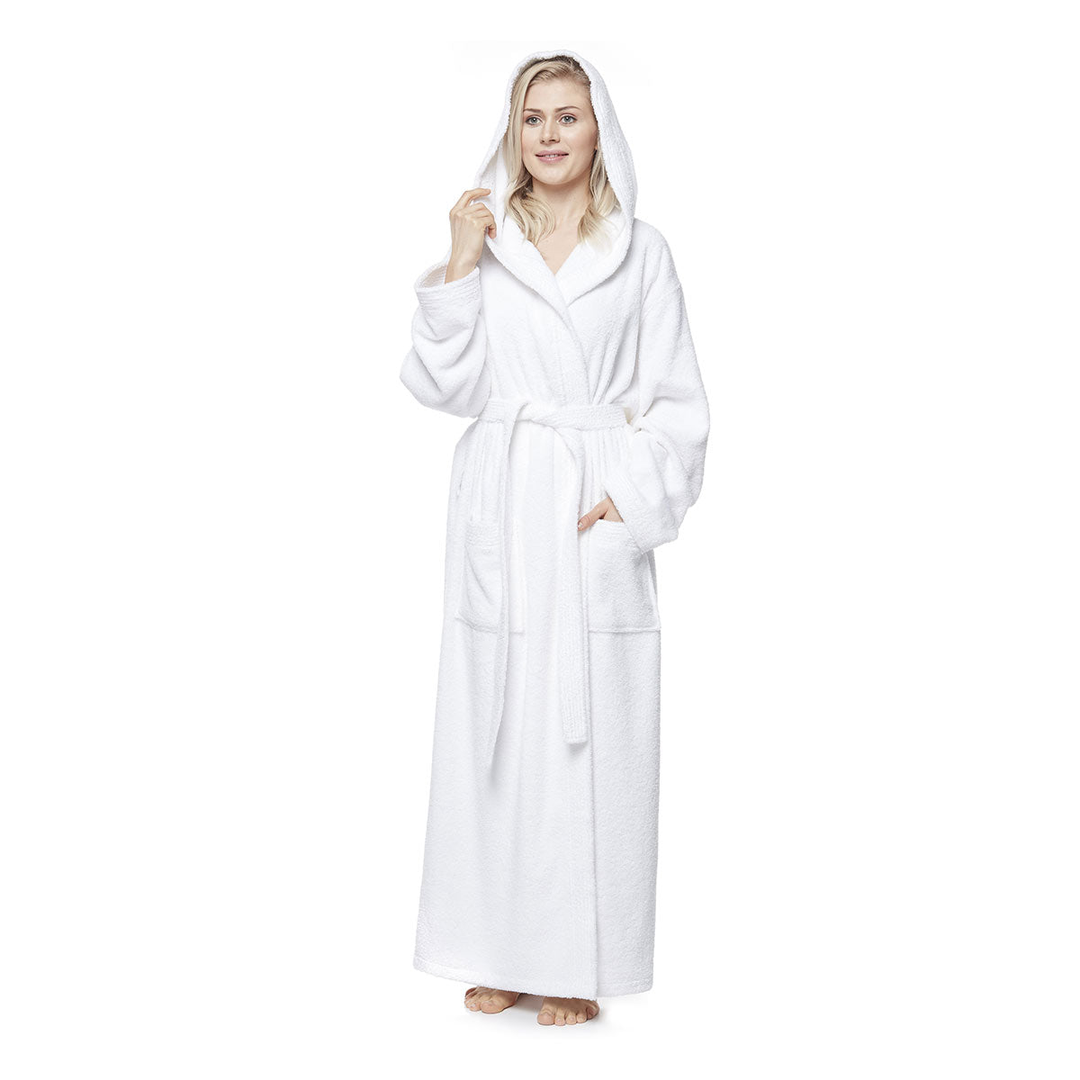 Turkish Cotton Ankle Length Hooded Bathrobe - image 7