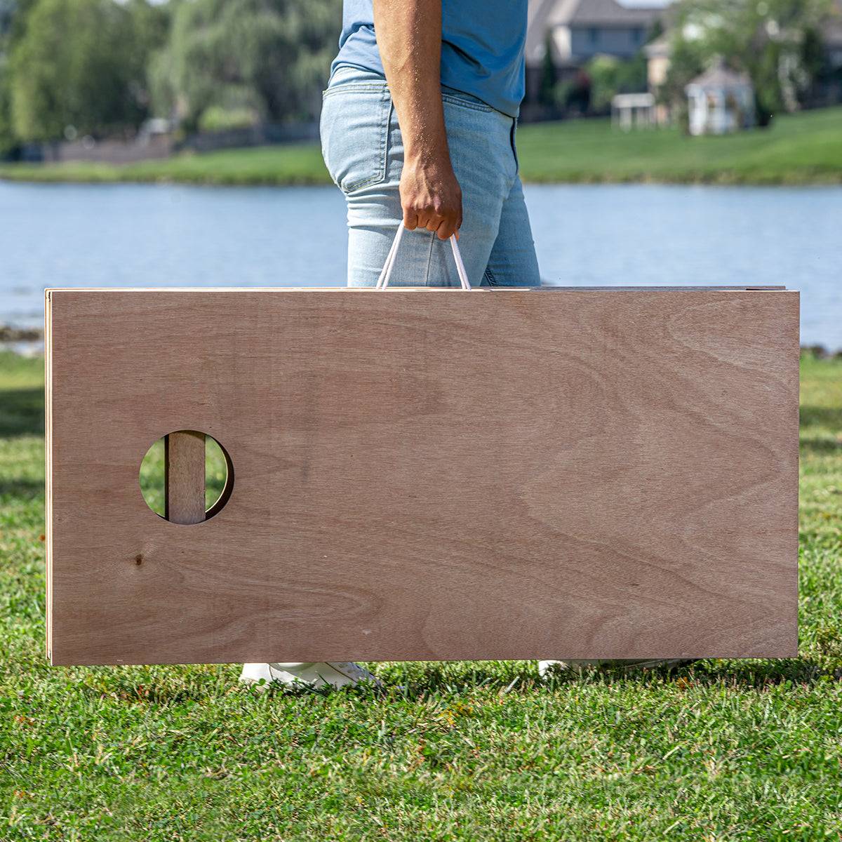 LED Wood Cornhole Set with Integrated Caddy - image 12