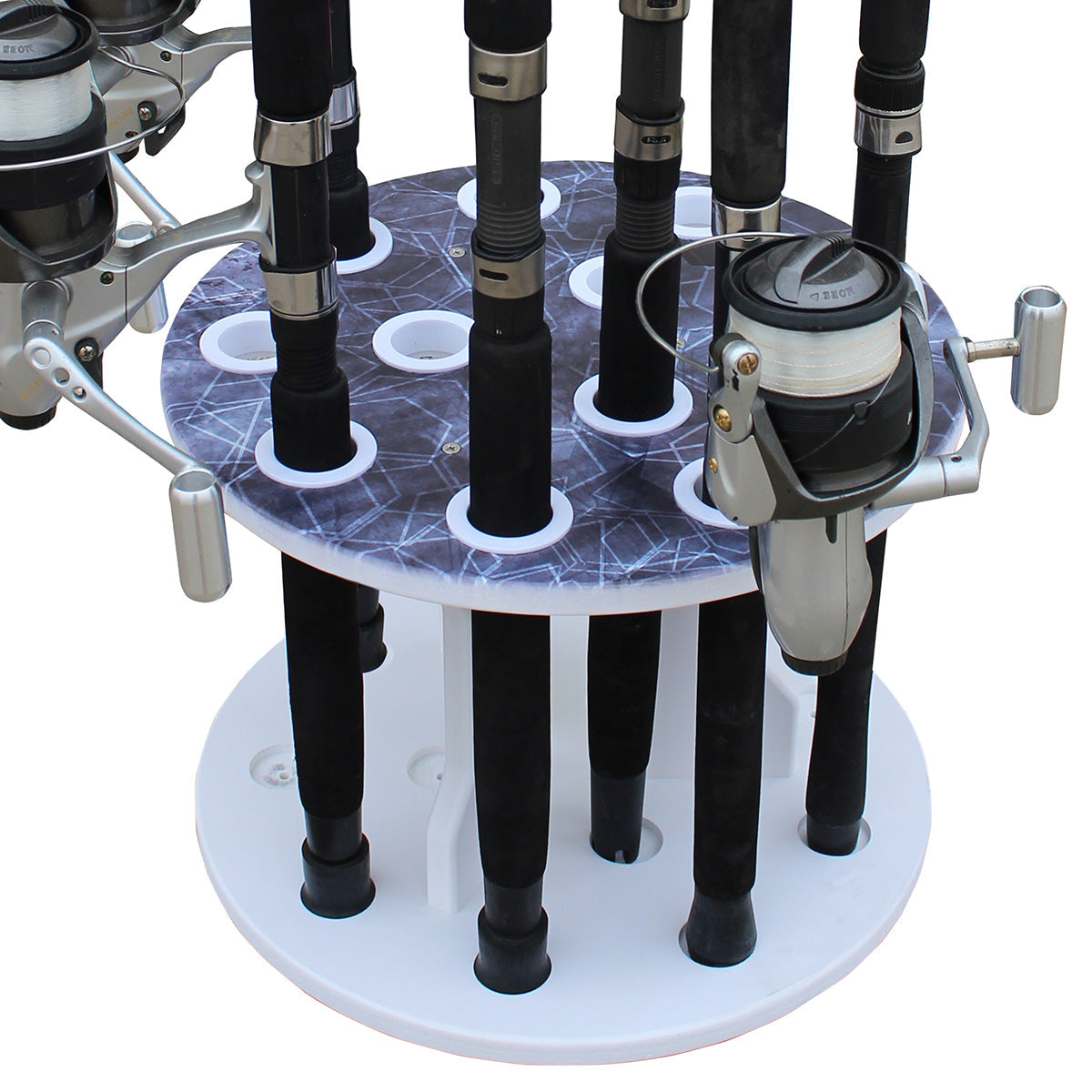 Round Spinning 12 Fishing Rod Rack