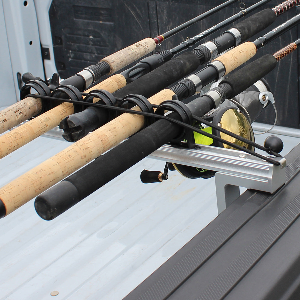 Aluminum Clamp-On Fly Fishing Rod Holder for Truck with 5 Rod Storage - image 2