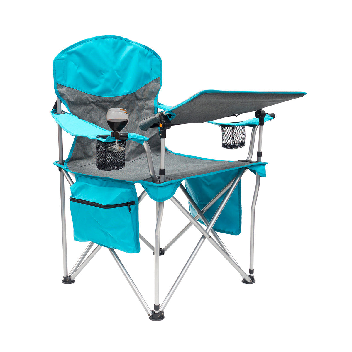 Collapsible Folding Outdoor Chair with Adjustable Table