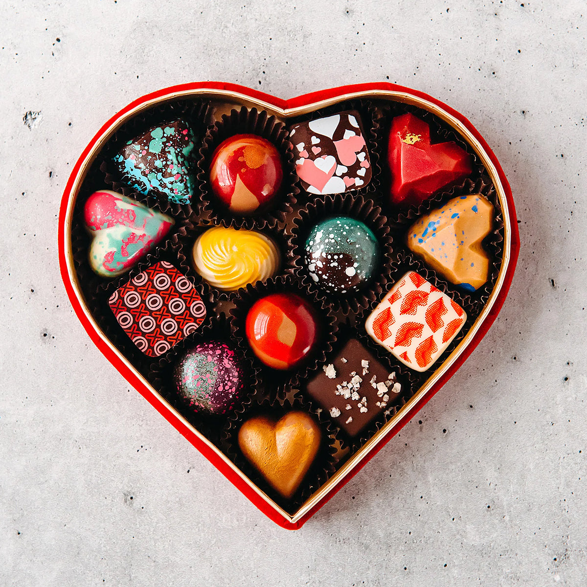 The Chocolate Season 14 Piece Velvet Heart Box