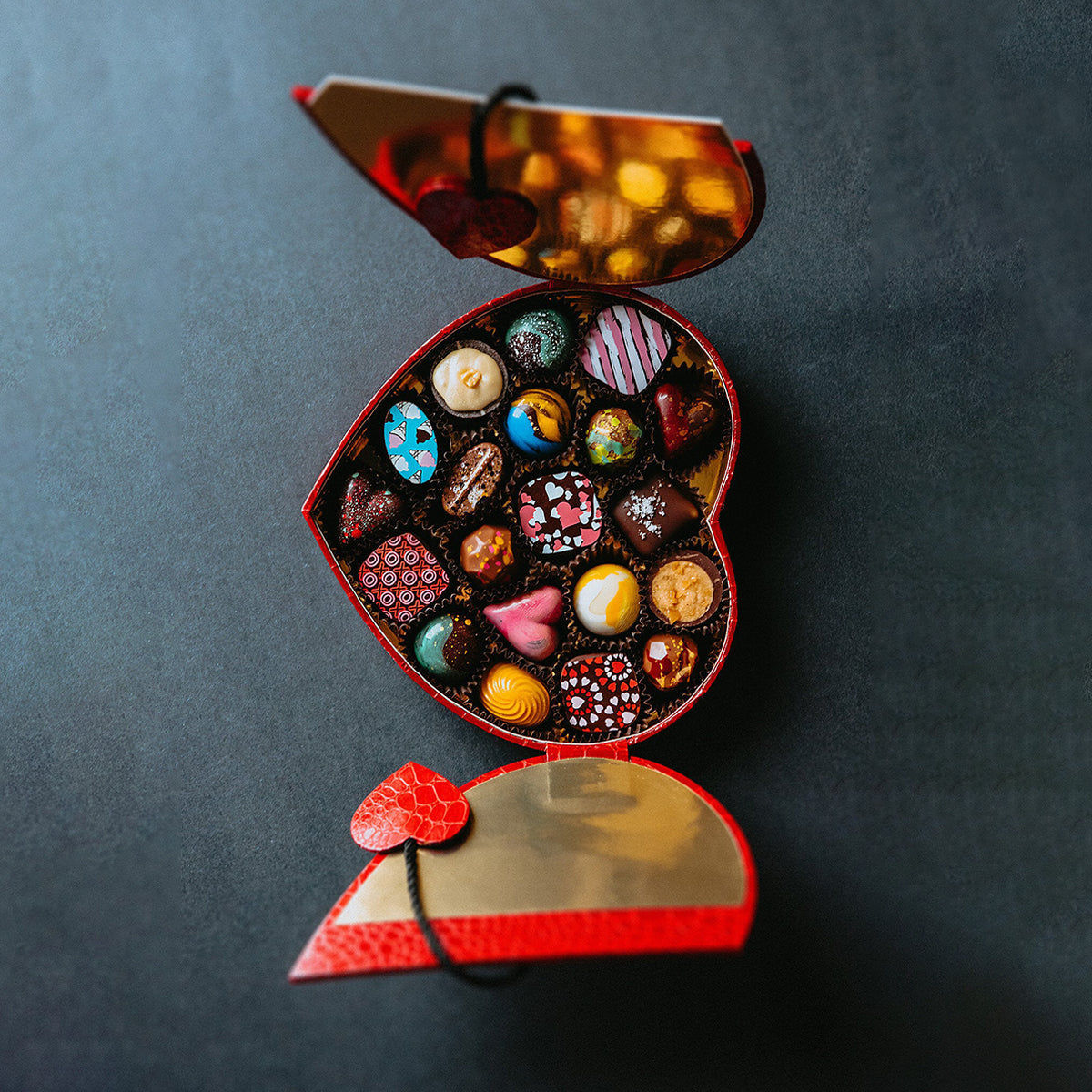 The Chocolate Season 20 Piece Faux Leather Heart Box - image 3