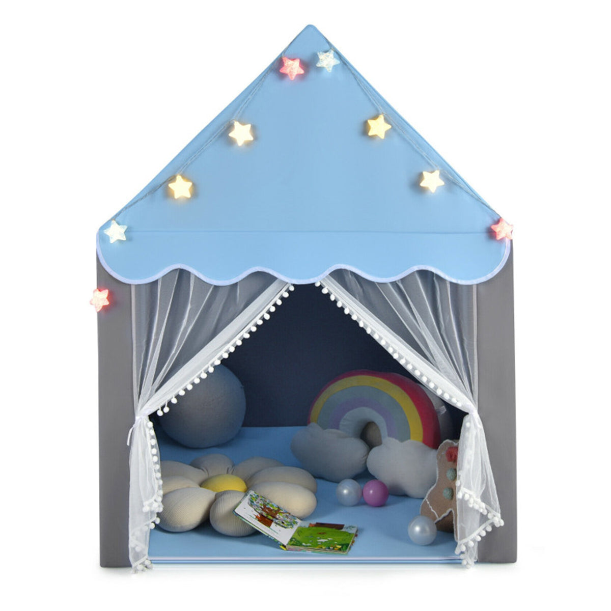 Kids Playhouse Tent with Star String Lights - image 11