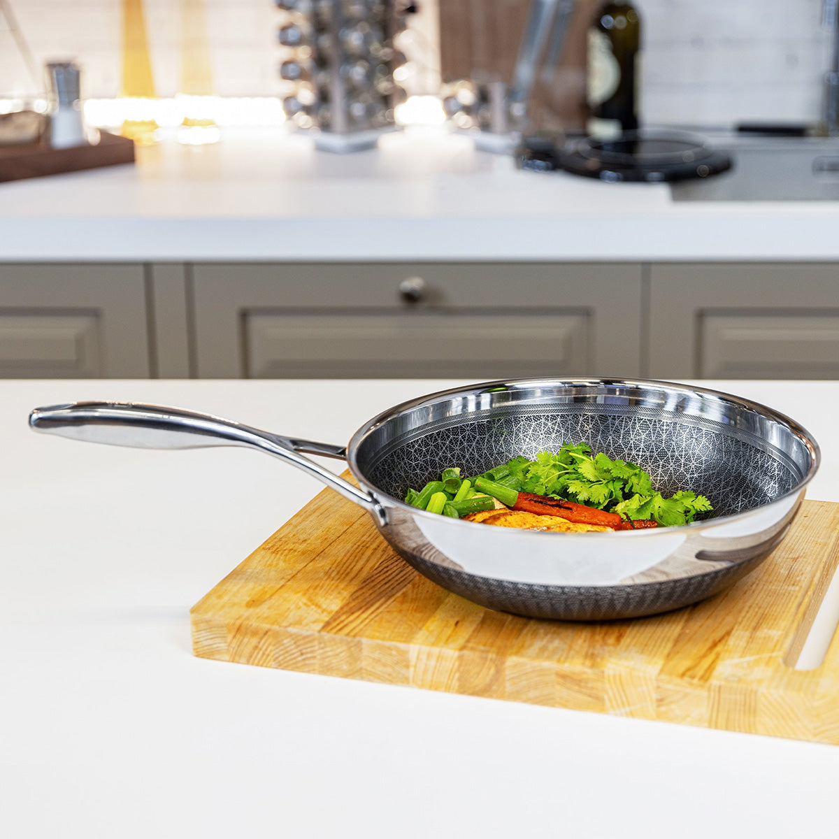12'' Stainless Hybrid Nonstick Wok
