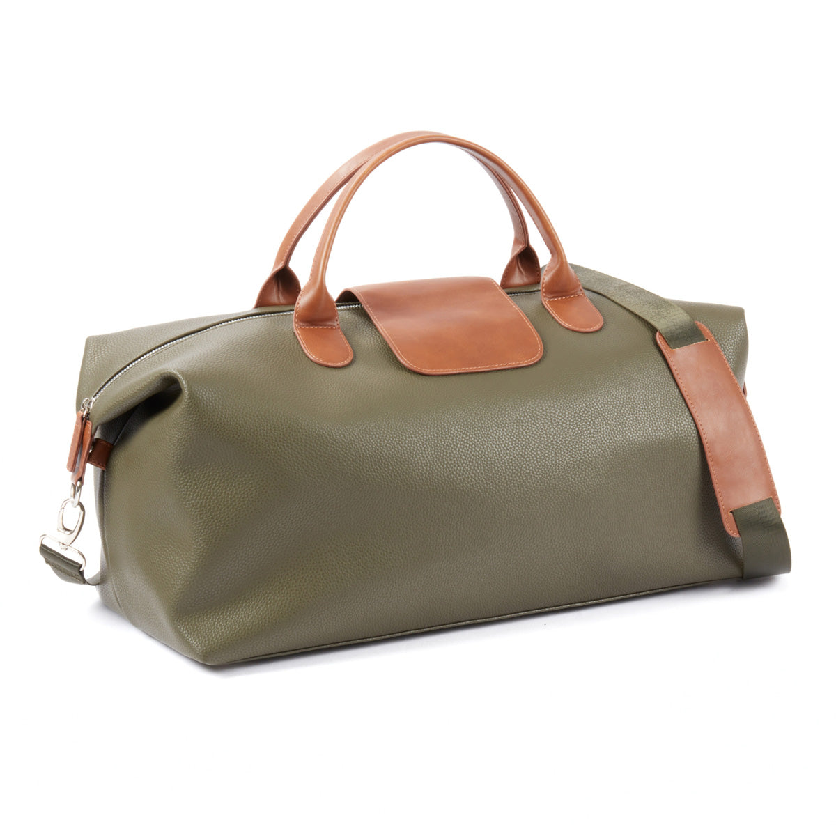 Leather Duffel Bag with Brown Accents - image 3