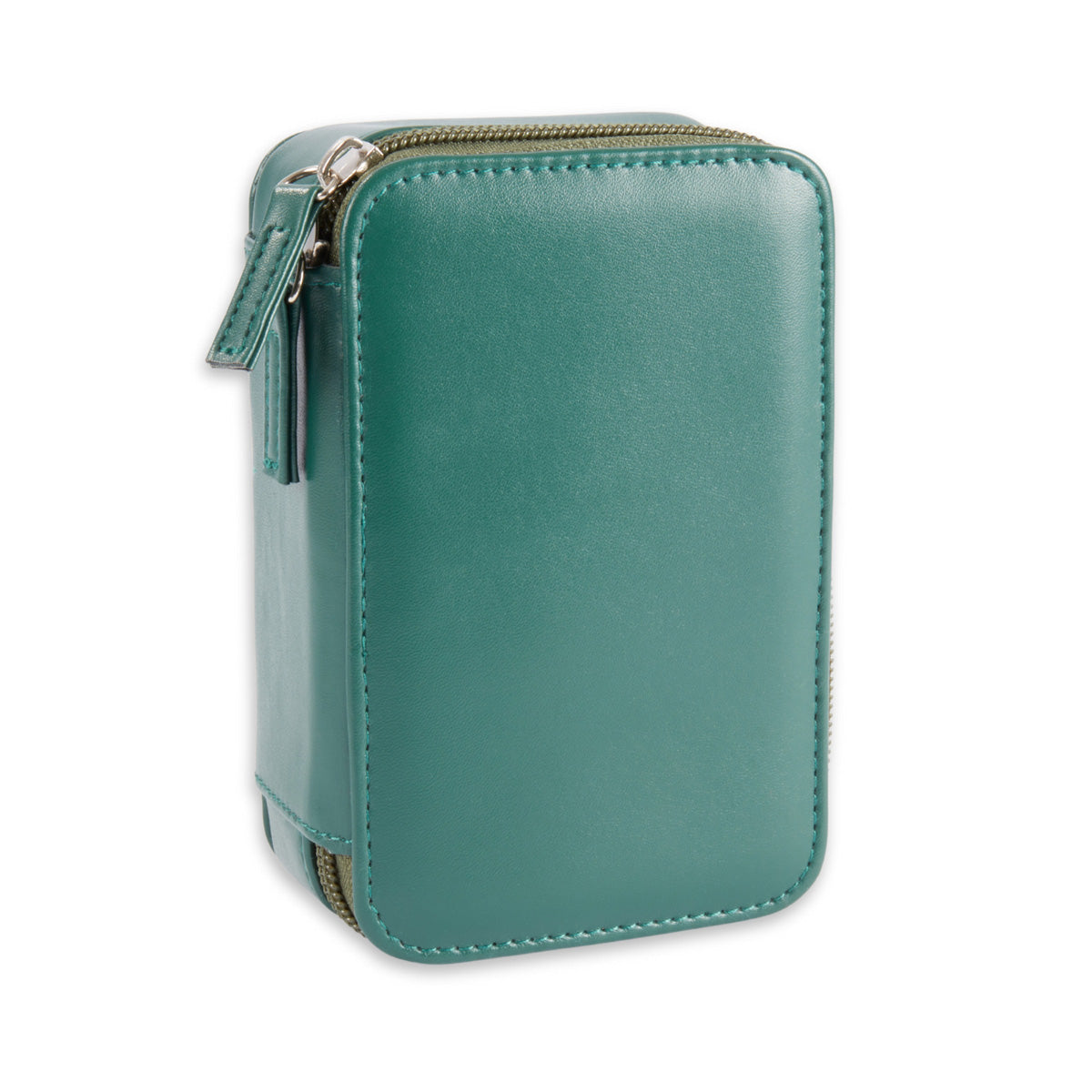 9 Pc. Green Leather Travel Golf Set with Zipper Closure - image 2