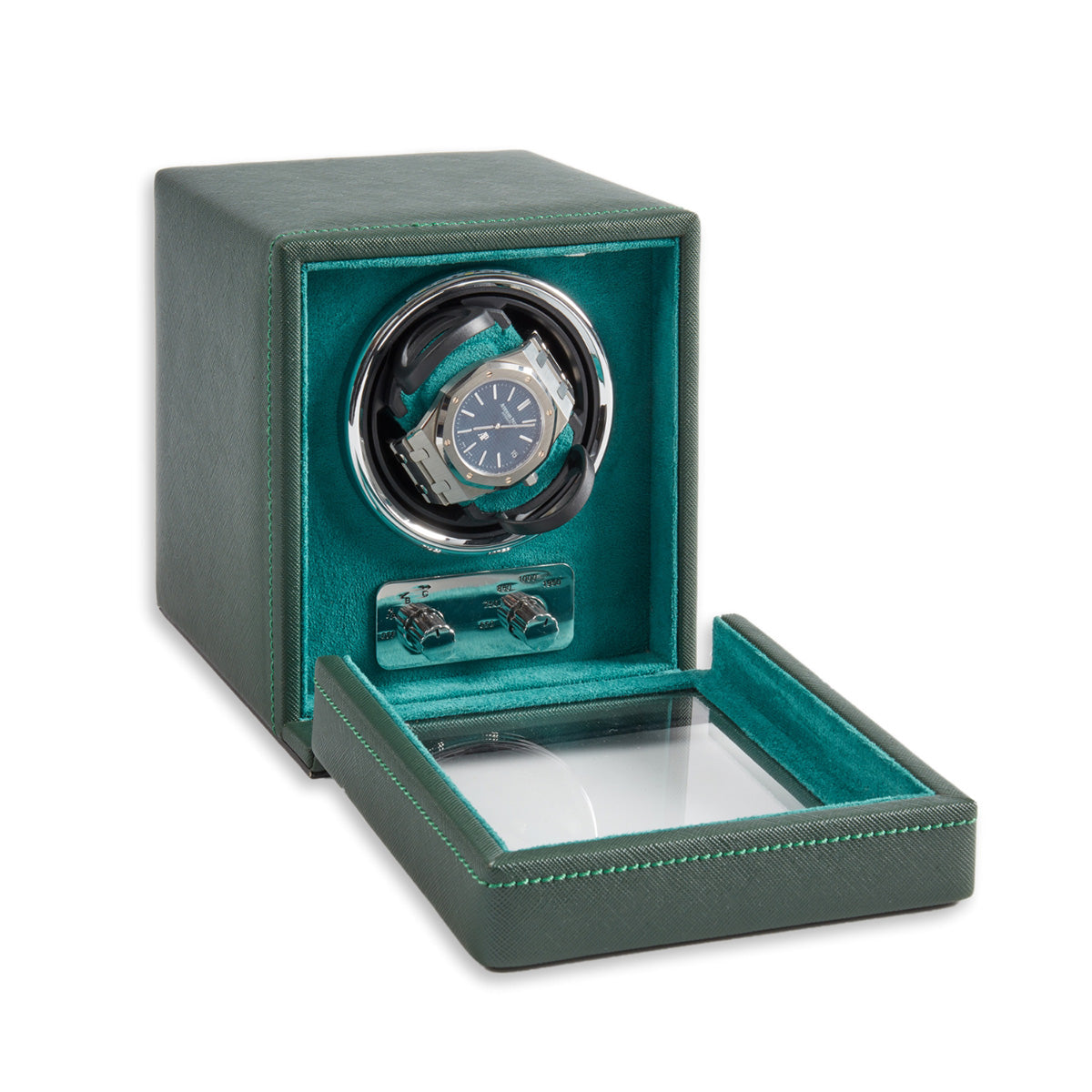Single Watch Winder in Hunter Green Leather - image 2