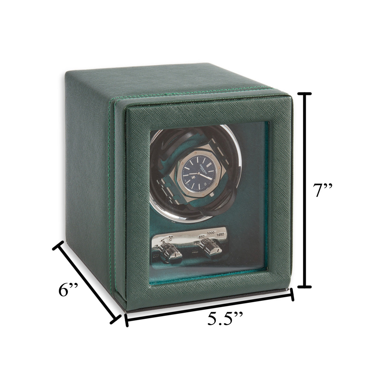 Single Watch Winder in Hunter Green Leather - image 5