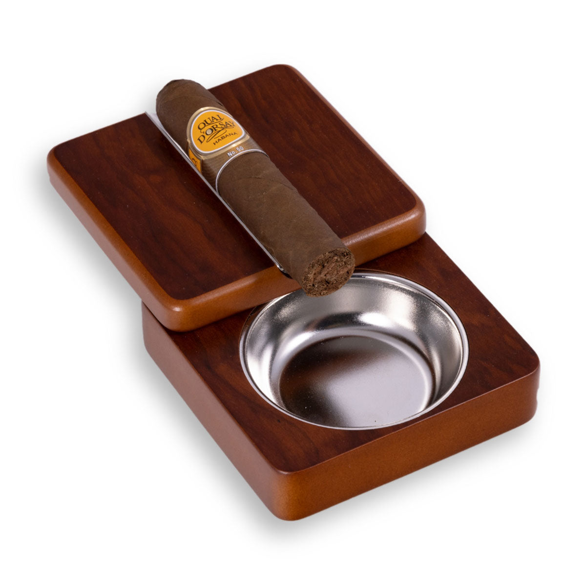 Lacquered Rosewood Swivel Cigar Ashtray - image 3