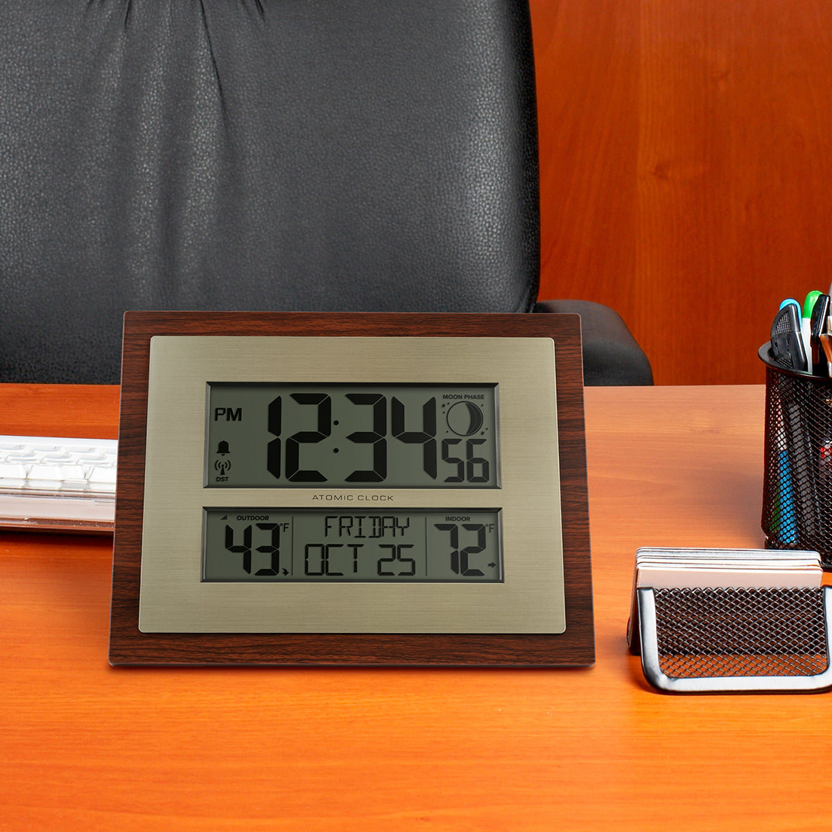 Atomic Digital Wall Clock with Moon Phase - image 5