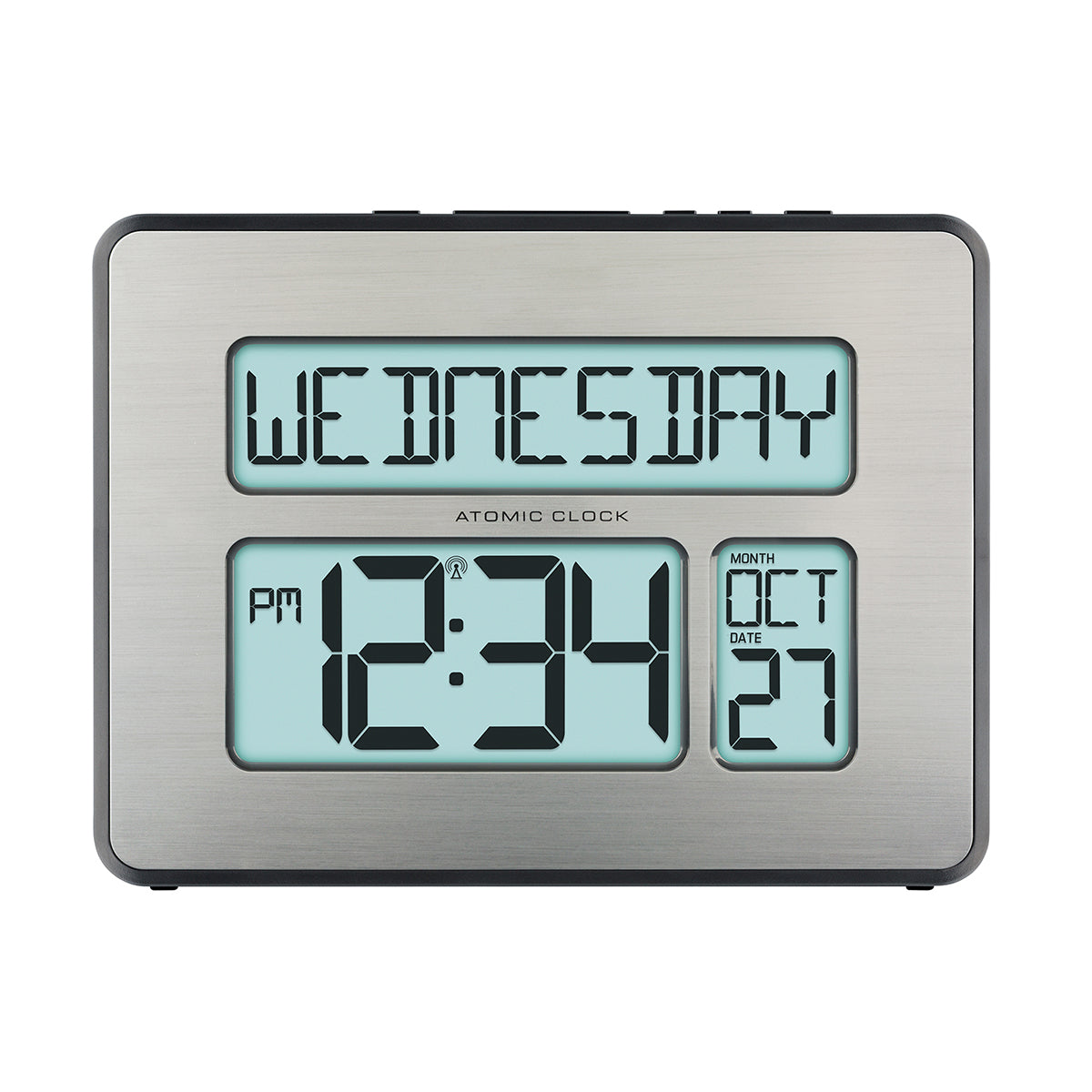 Atomic Digital Wall Clock w/White Backlight