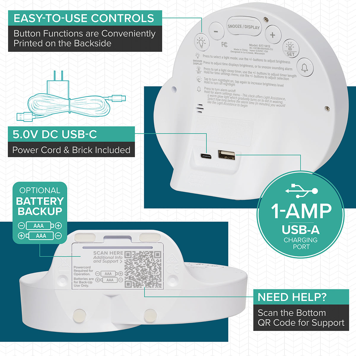 Digital Alarm Clock with Glow Light - image 5