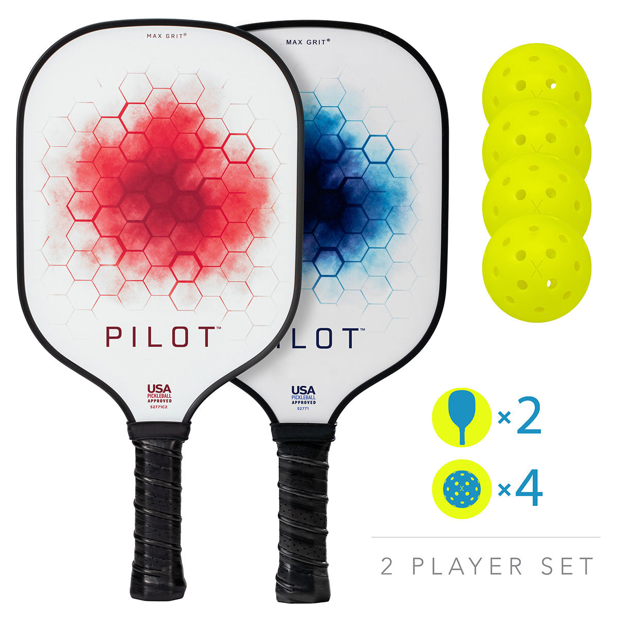 2 Player Paddle and Pickle Ball Set - image 2