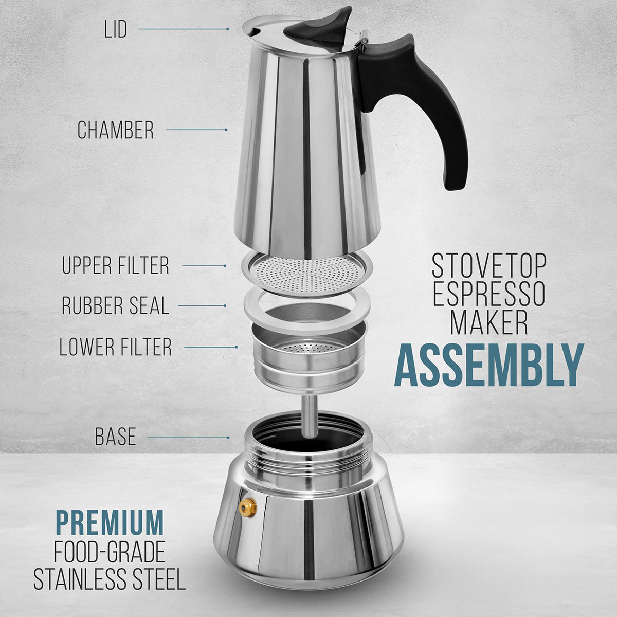 150 mL Stainless Steel Espresso Maker - image 3