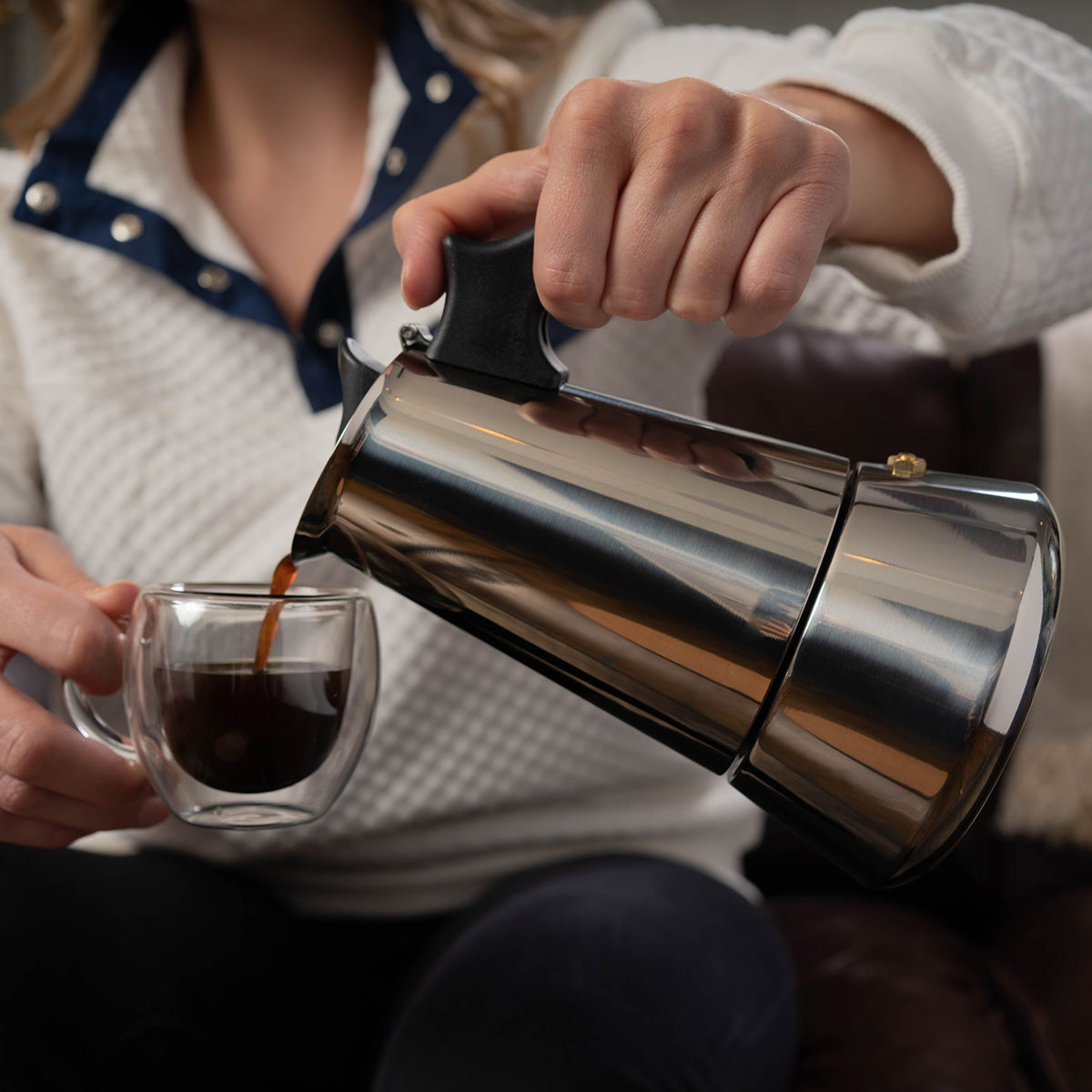 500 mL Stainless Steel Espresso Maker and Spoon Set - image 2