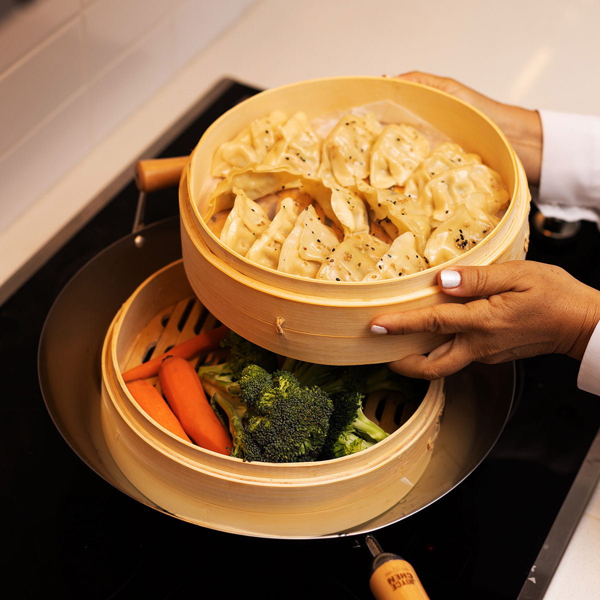 12'' 2-Tier Bamboo Steamer Baskets - image 8