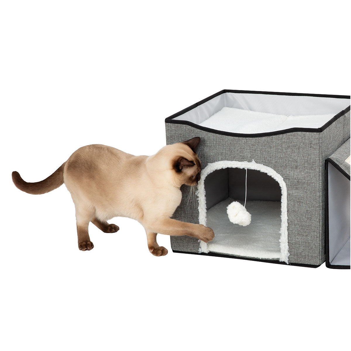 Fold and Store Cat Condo with Play Center - image 2