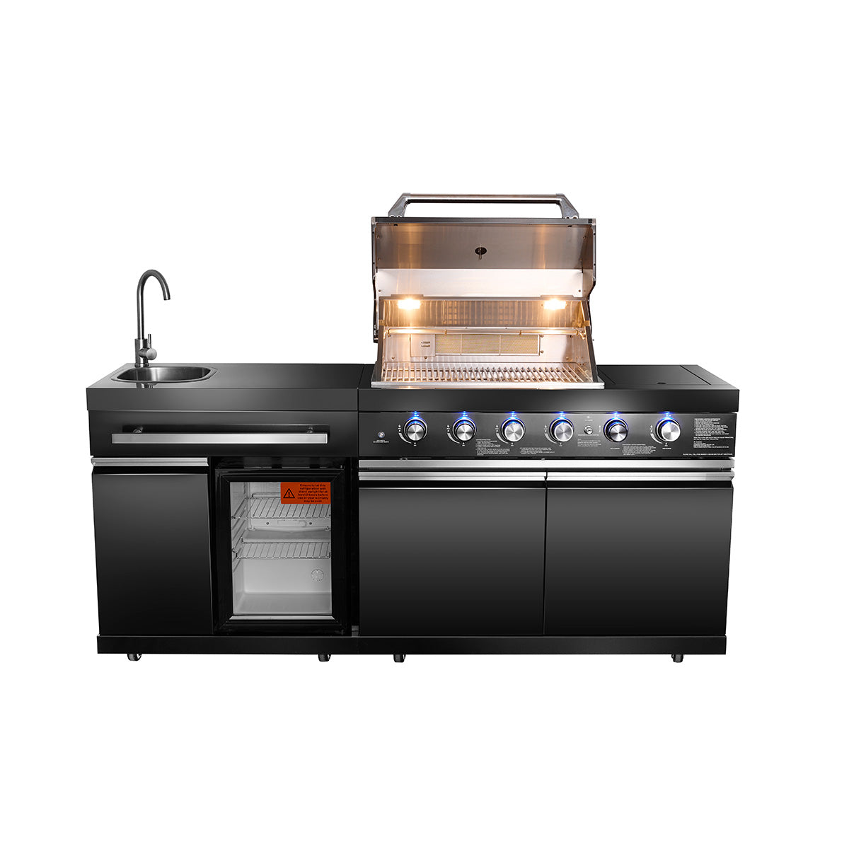 Black Stainless Steel Outdoor Grill Island