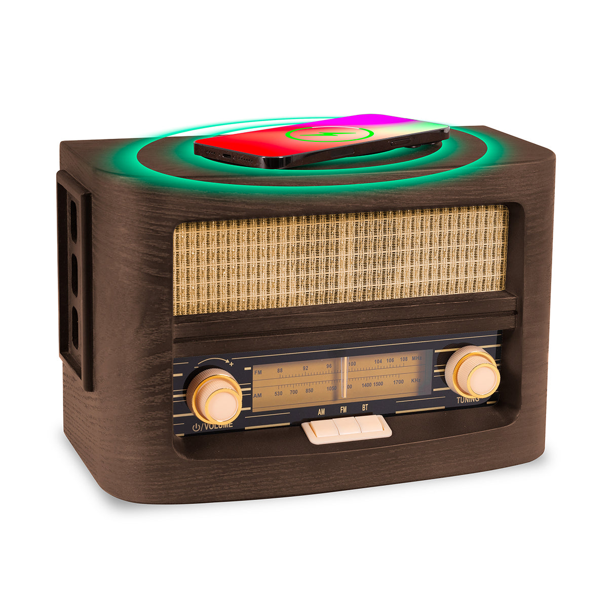 Vintage Bluetooth Radio and Wireless Charger - image 2