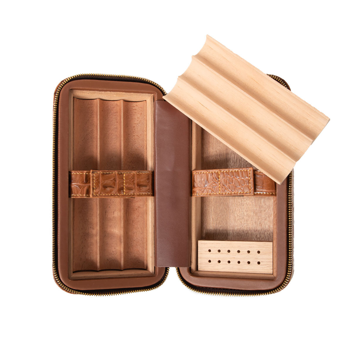 Brouk & Co Dean Croco Cigar Travel Humidor Case - image 5