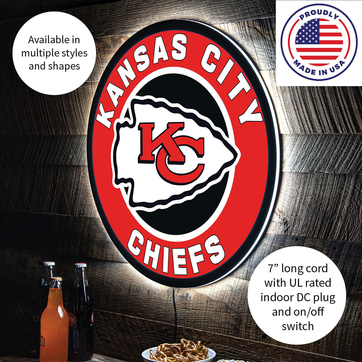 NFL Backlit Full Edge Round Wall Sign - image 57